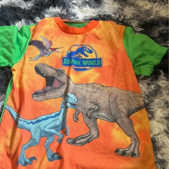 Kids Pajamas Set - Green and Orange - Picture 4 of 6